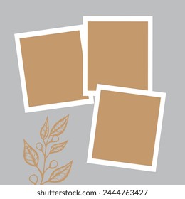 3 photo collage template. vector illustration, new collections