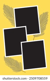 3 Plantilla de collage de fotos. Ilustración vectorial, nuevas colecciones