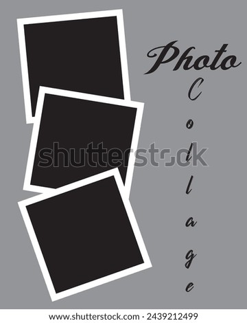 3 photo collage template. vector illustration, new collections