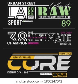 3 pic athletic slogan typography graphic for print t shirt, vector illustration