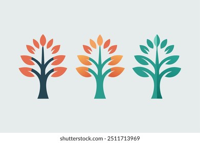 3 pic tree logo icon vector illustration.