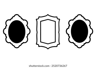 3 imágenes marco de Vector sobre fondo blanco