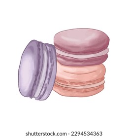 3 pieces of Macarons in pastel colors