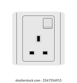 3 pin socket flat vector design isolated on white background