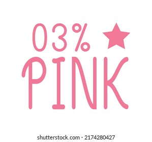 3 % Pink Sign and label vector and illustration art with fantastic font and pink color combination in white background
