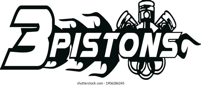 3 Pistons Logo Vector Art Style Stock Vector (royalty Free) 1906286245 