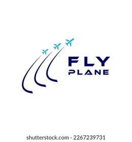 3 Plane Fly Logo Design Template.
