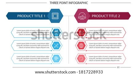 3 Point Infographic - Product Compare, Process Compare 商業照片 © 