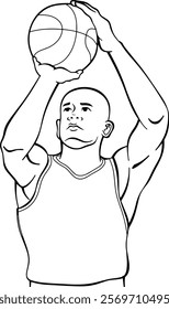 3 point shot basket player vector illustration 