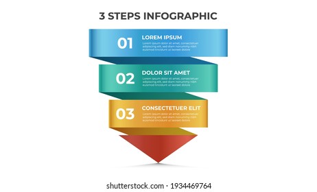 3 Points Of Steps, Infographic Template, Layout Design Vector With Arrow Diagram