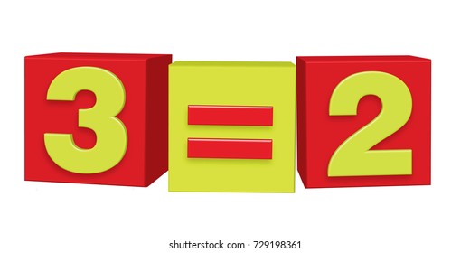 3 for the price of 2. Vector illustration of super offer in stylized form for three items for the price of two on red and yellow cubes