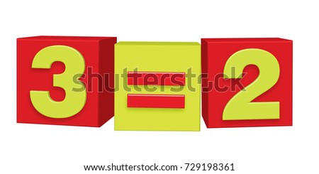 3 for the price of 2. Vector illustration of super offer in stylized form for three items for the price of two on red and yellow cubes