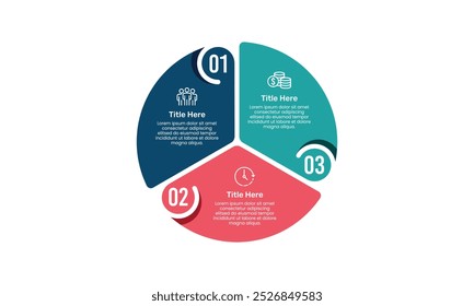 3 Process infographic cycle. Business presentation template design. System, Diagram, strategies and plans. Vector illustration.