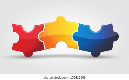 3 puzzle - red, yellow and blue