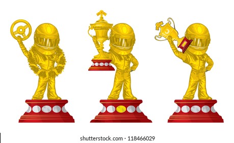 3 racing prize at the base, vector