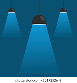 3 Realistic lamp design Digital art style light lamp vector.