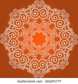 3 Round floral frame. Hand drawn vector element for your design