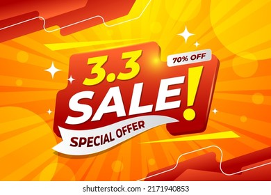 3 3 Sale Banner Promotion Template Stock Vector (Royalty Free ...