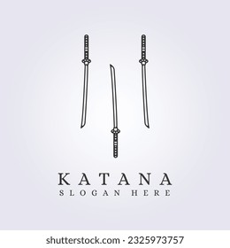 3 samurai katana sword logo vector symbol icon template background design