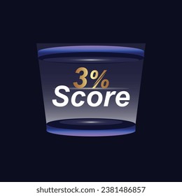 3% Score Sign Designed to catch the  and illustration  combination in blue Vector illustration background design.