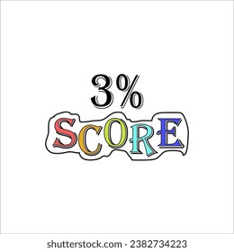 3% Score Sign Designed to catch the eye and illustration art with fantastic font various combination in white background - Shutterstock ID 2382734223