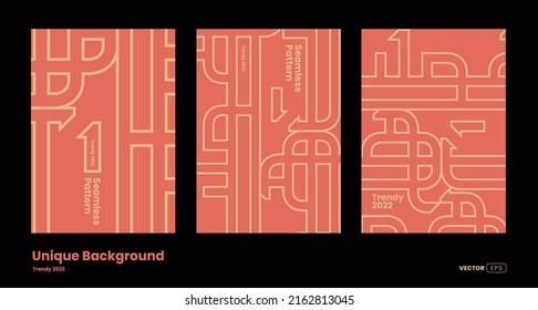 3 Seamless linear background designs, usable in poster, brochure and ... unique color concept and style