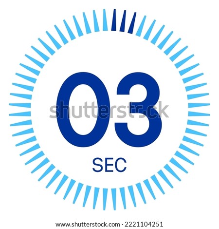 3 seconds,concept of time,timer icon,vector illustration,circle time pie diagram.