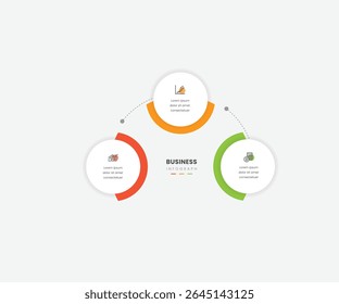 3 seção diagrama circular negócios infográfico