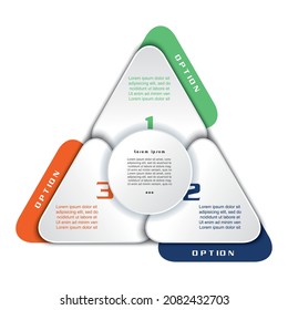 3 Segments Triangle. Concept Info Design. Infographic Template