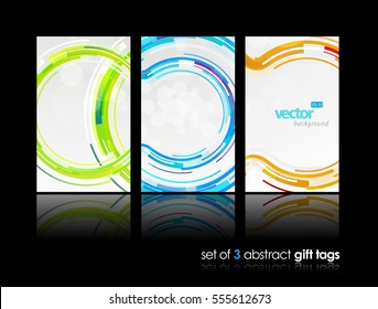 3 separate gift cards with circles.