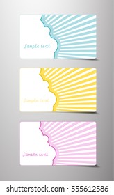 3 separate gift cards with sun hiding behind the cloud.