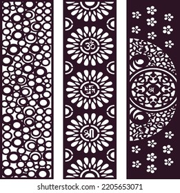 3 Set Design For jali, Laser, Cnc, Graphic.