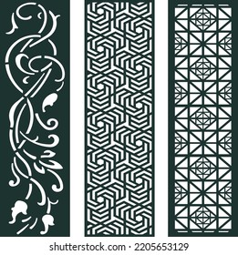 3 Set Design For jali, Laser, Cnc, Graphic.