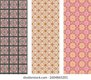 3 Set of Geometric Modern Illustration Seamless Pattern for priinting
