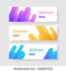 3 Set Giometric Banner with Gradients Composition