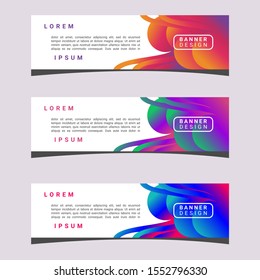 3 SET of Vector abstract geometric LINE colorful trendy gradient. design banner web template and Modern design. Vector illustration EPS file.