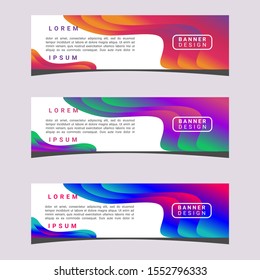 3 SET of Vector abstract geometric LINE colorful trendy gradient. design banner web template and Modern design. Vector illustration EPS file.