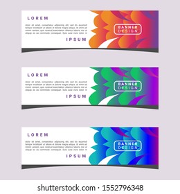 3 SET of Vector abstract geometric LINE colorful trendy gradient. design banner web template and Modern design. Vector illustration EPS file.
