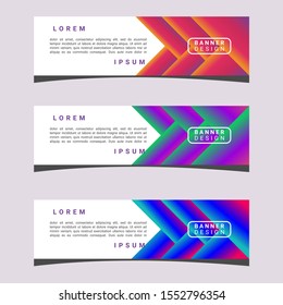 3 SET of Vector abstract geometric LINE colorful trendy gradient. design banner web template and Modern design. Vector illustration EPS file.