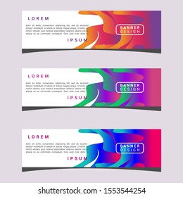 3 SET of Vector abstract geometric LINE colorful trendy gradient. design banner web template and Modern design. Vector illustration EPS file.