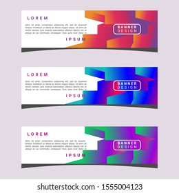 3 SET of Vector abstract geometric LINE colorful trendy gradient. design banner web template and Modern design. Vector illustration EPS file.