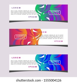 3 SET of Vector abstract geometric LINE colorful trendy gradient. design banner web template and Modern design. Vector illustration EPS file.