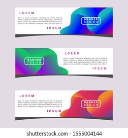 3 SET of Vector abstract geometric LINE colorful trendy gradient. design banner web template and Modern design. Vector illustration EPS file.