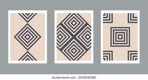 3 sets of abstract vectors with geometric themes
