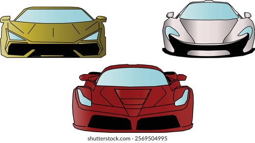 3 sets of modern sports cars.