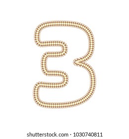 3 Sewing Letter Logo Icon Design