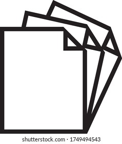 3 hojas de papel icono en fondo blanco