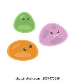 3 Illustrationen mit süßem Gesicht