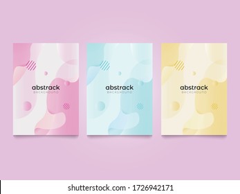 3 soft colors background with liquid object for poster