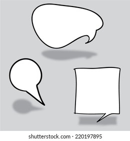 3 Speech Balloons. Vector Illustration.